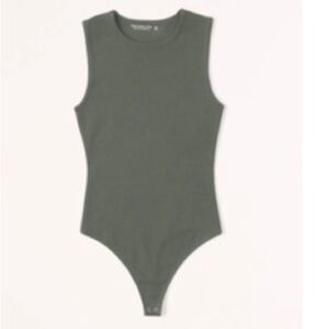 Abercrombie & Fitch Olive Green Ribbed Sleeveless Bodysuit